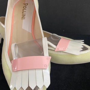 Pollini Suede Flats, Mint Green Flats, Loafer